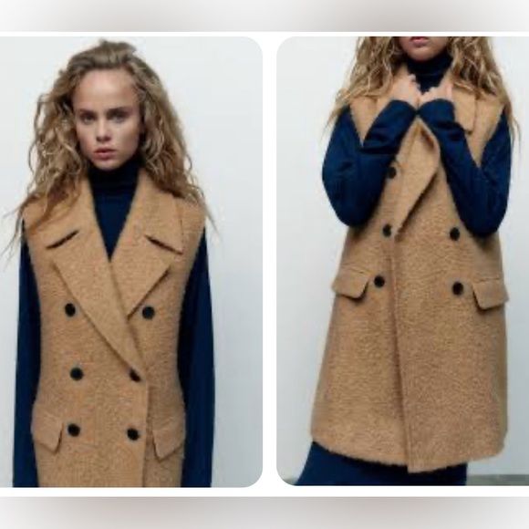 Size small Zara Boucle long vest - Picture 2 of 6